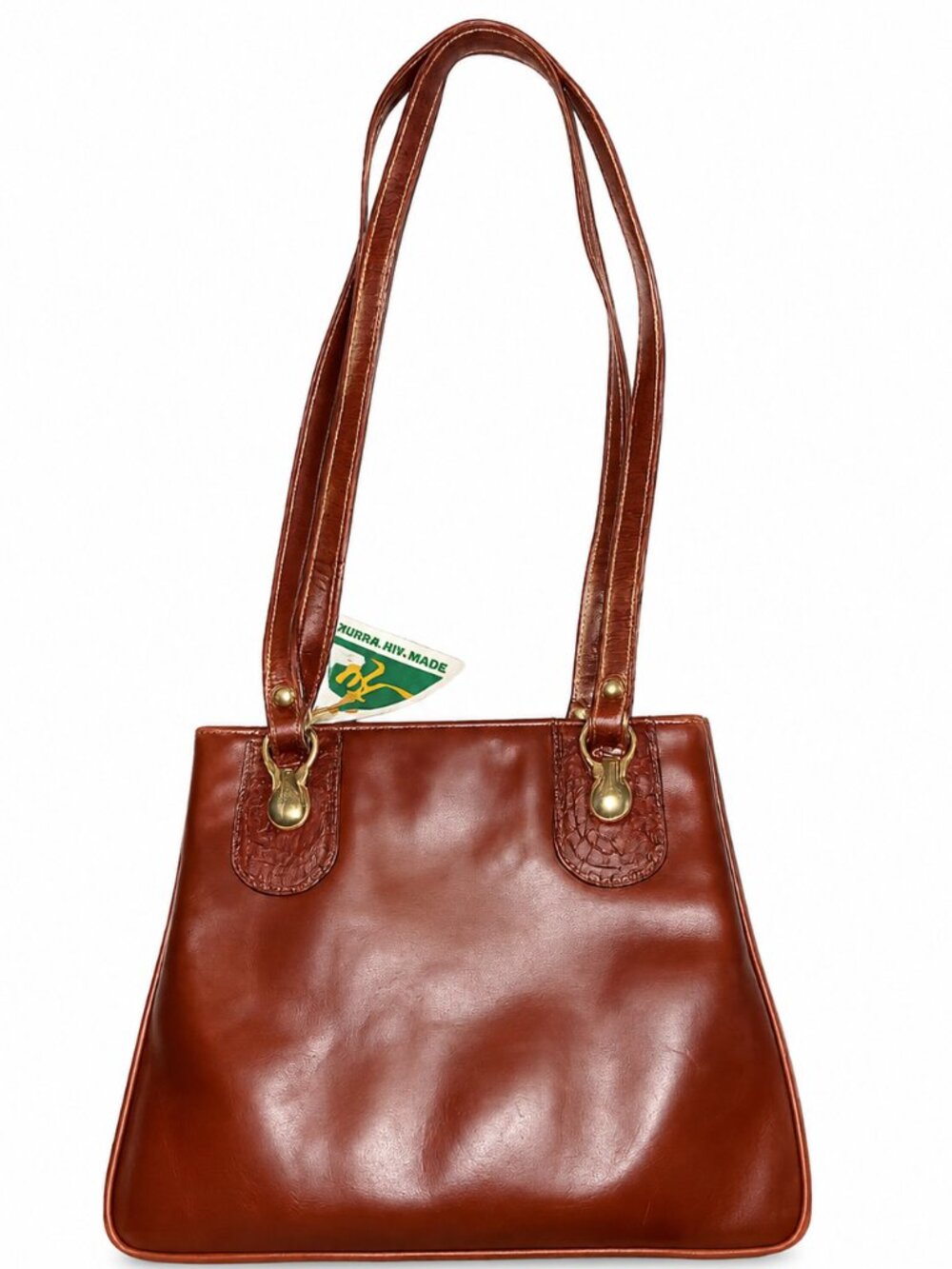 Compania Couro Miclo Vintage Australian Made Brown Leather Shoulder Tote Bag NWT